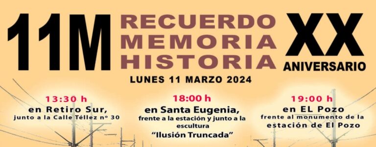 Santa Eugenia recuerda a las víctimas del 11M, en el XX aniversario de los atentados